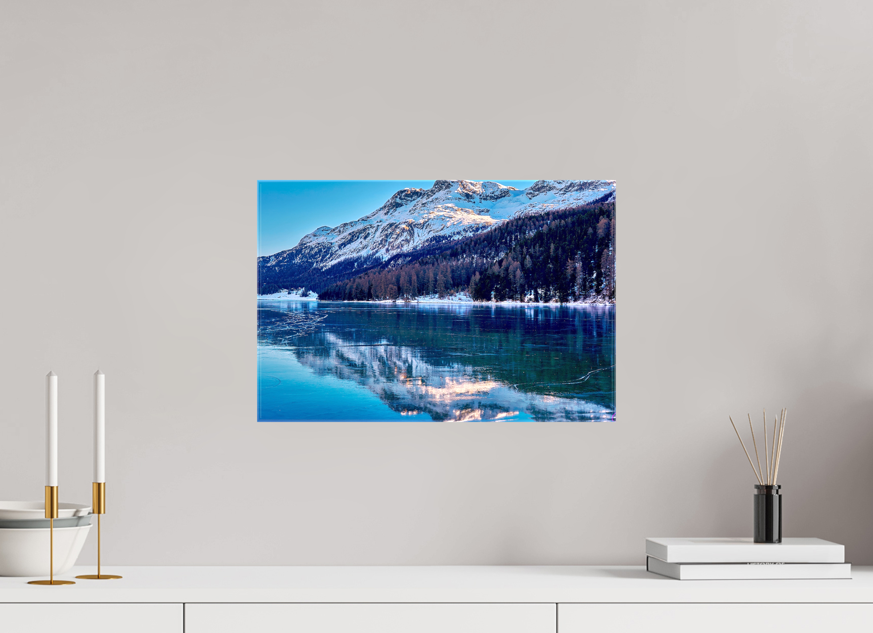 45 x 30 cm, Fotoleinwand glänzend ohne Rahmen Sils 4