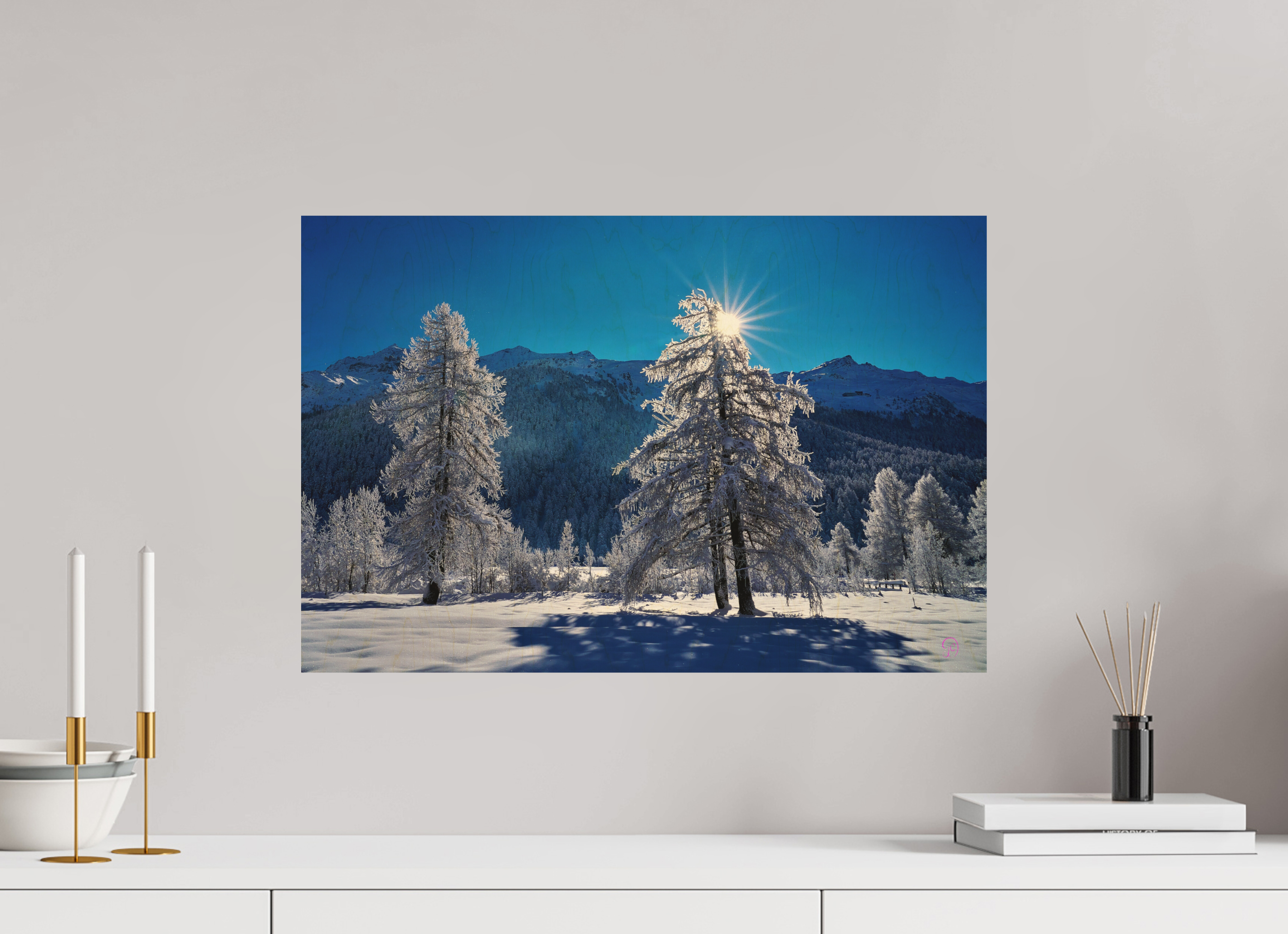 60 x 40 cm, Druck auf Holz Sils 32
