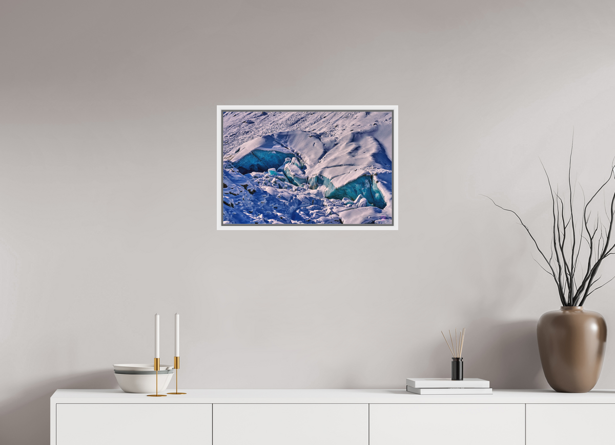 60 x 40 cm, Pigmentdruck,Acryl,Schattenrahmen weiss Morteratsch 1