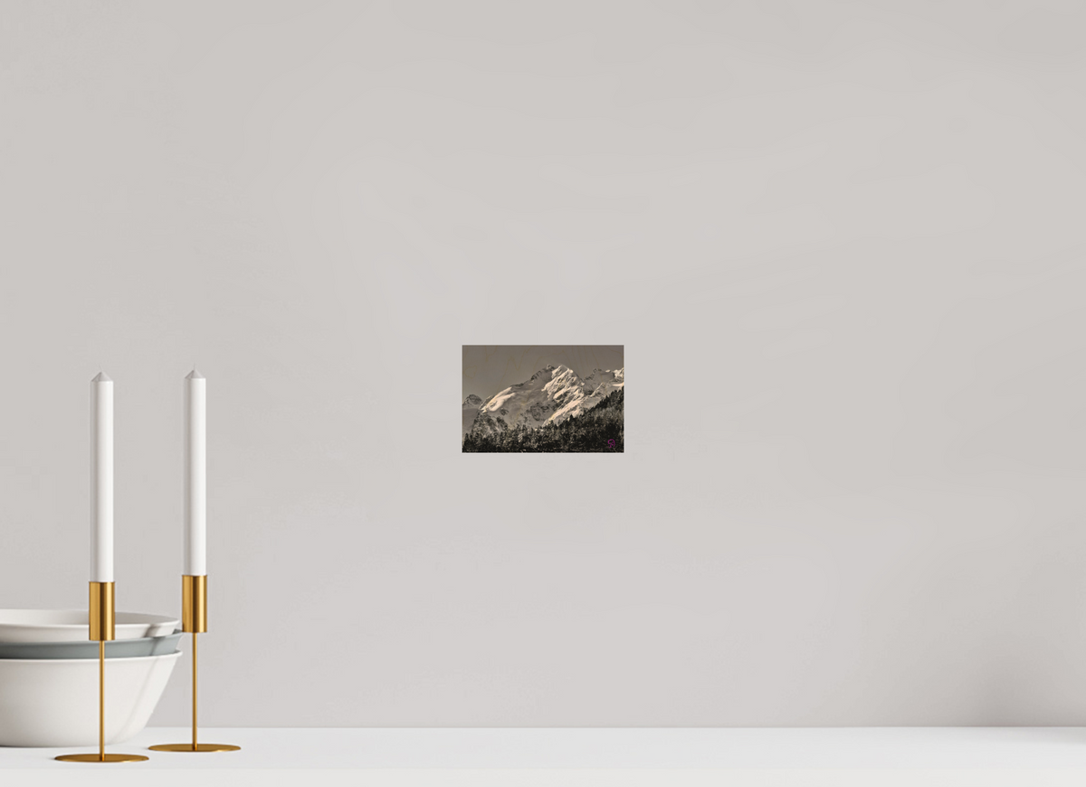 15 x 10 cm, Druck auf Holz Morteratsch 1