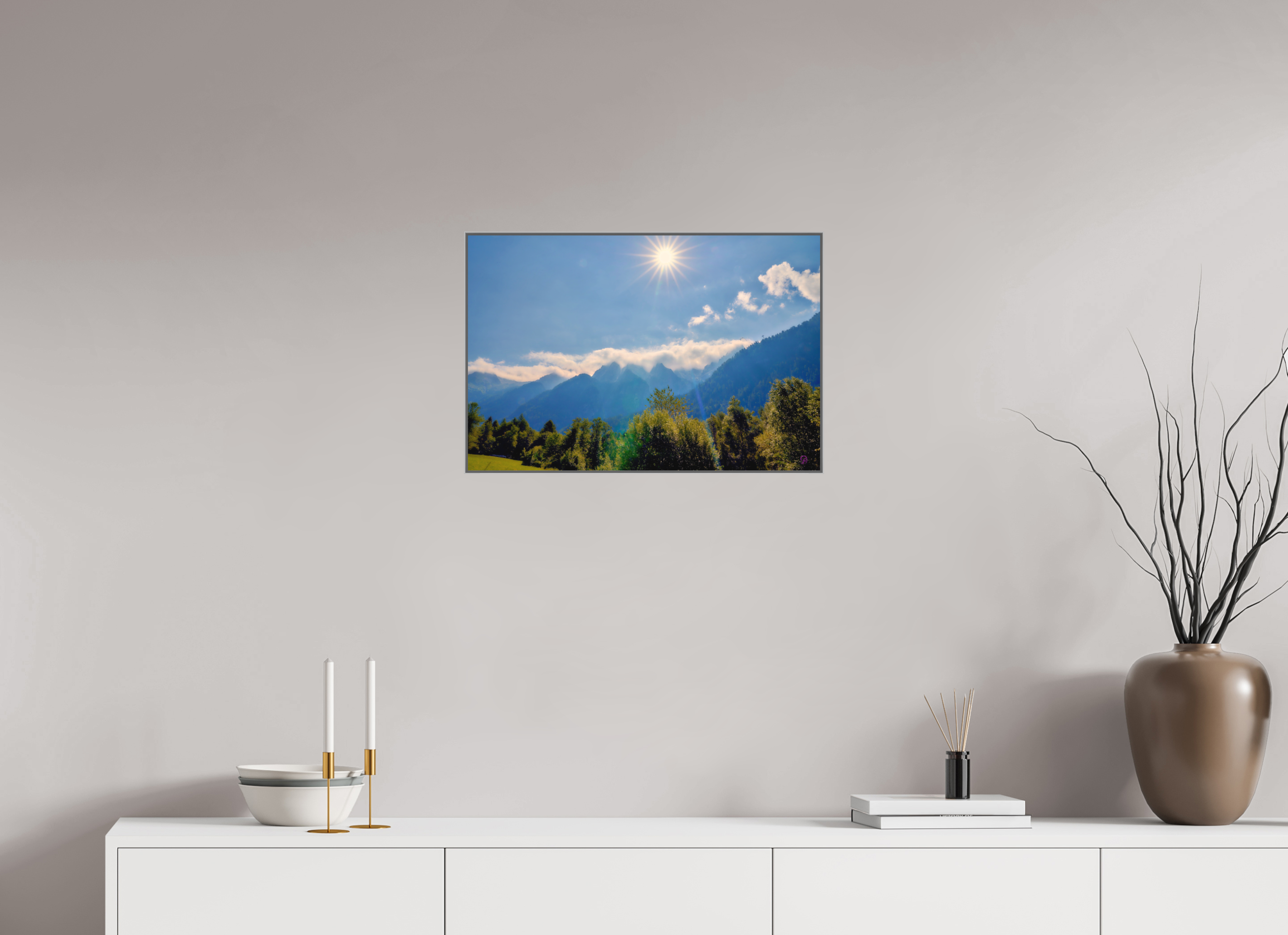 60 x 40 cm, Fine Art Box aquarell Papier,alu rahmen Val Bregaglia 3