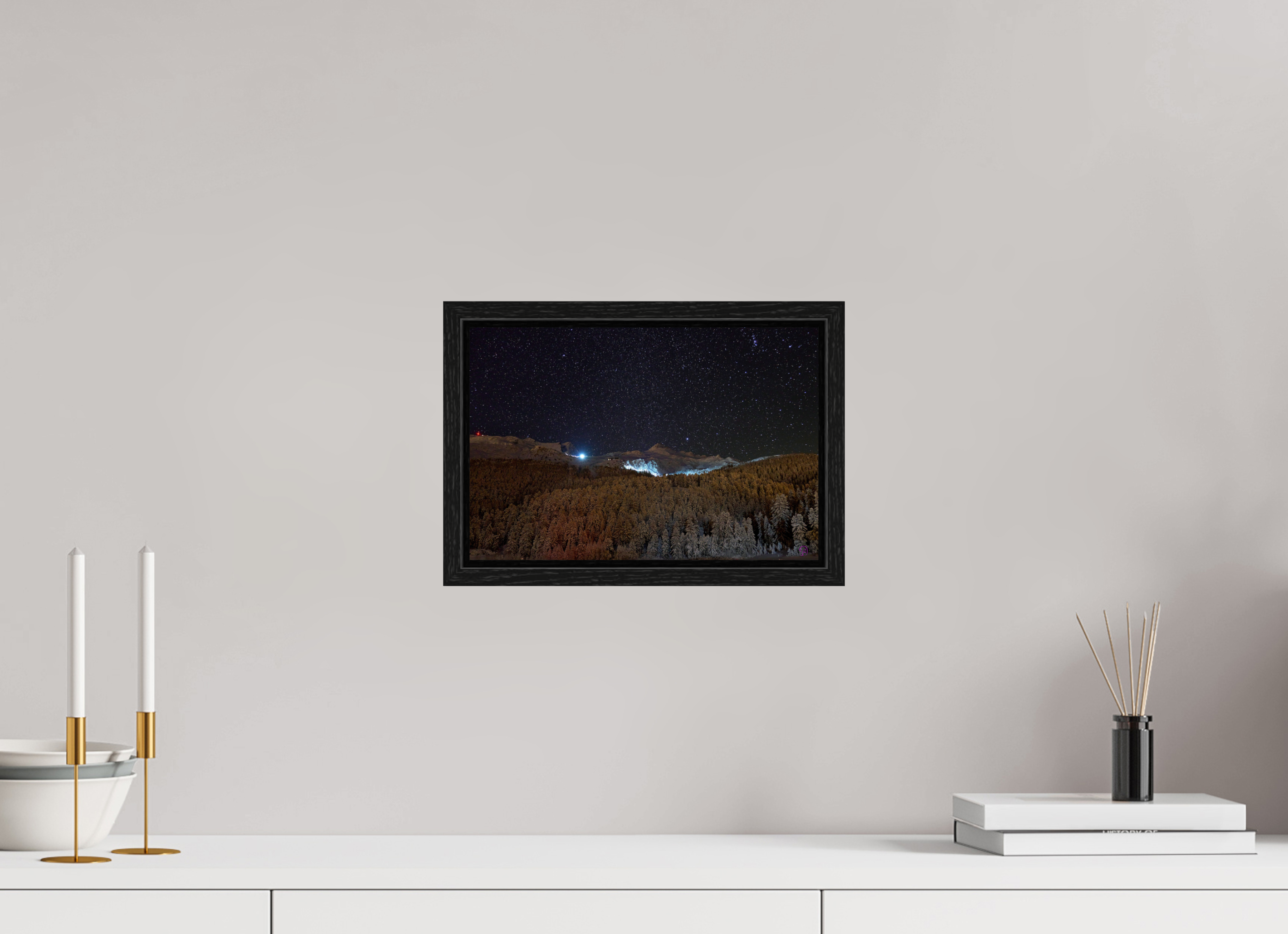 30 x 20 cm, Floating frame Eiche schwarz Sils 26