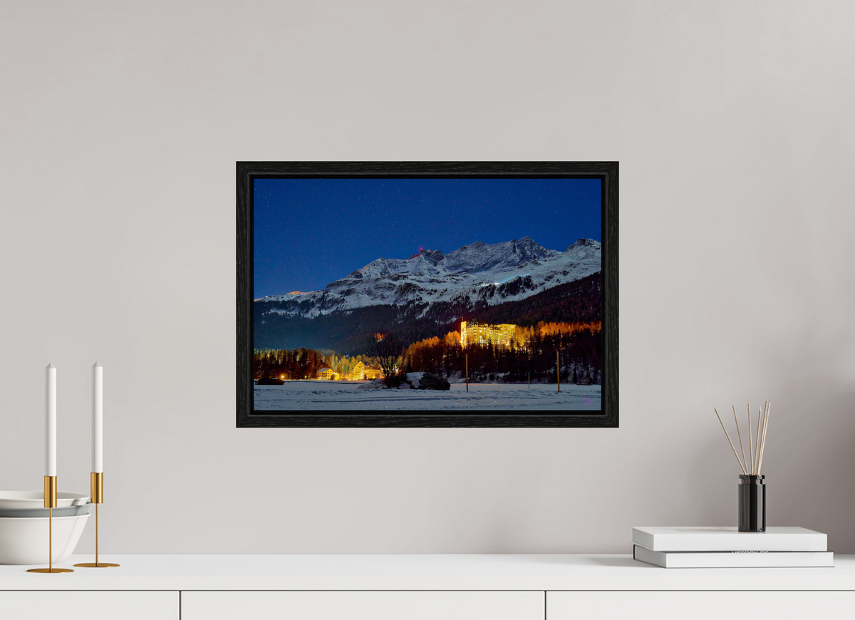 45 x 30 cm, Floating frame Eiche schwarz Sils 22