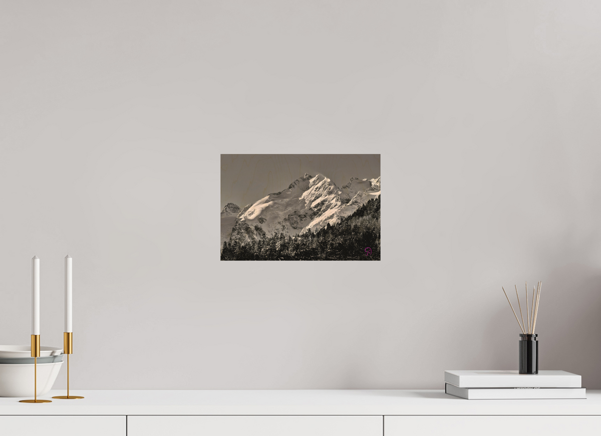 30 x 20 cm, Druck auf Holz Morteratsch 1