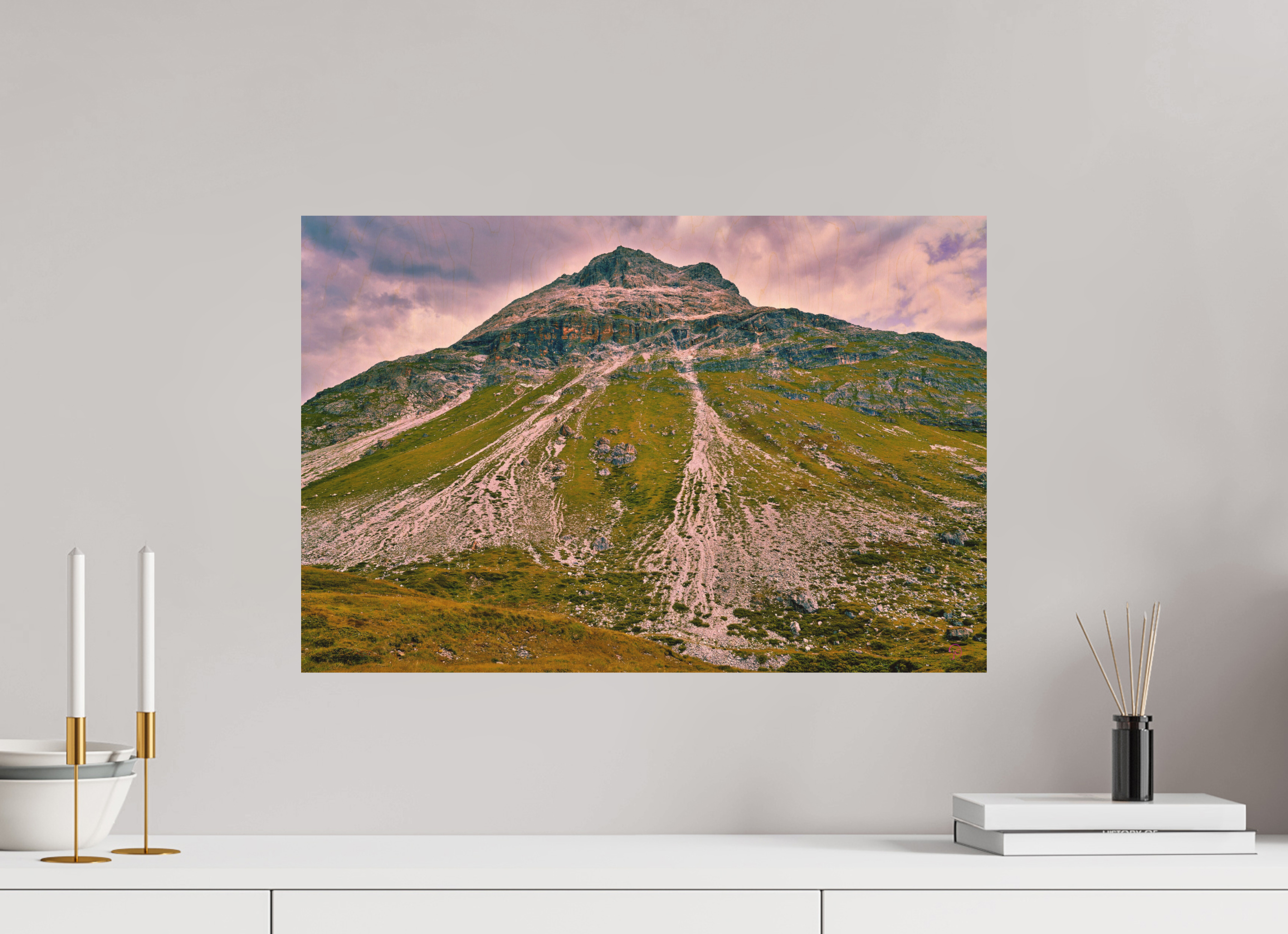 60 x 40 cm, Druck auf Holz Diavolezza 1