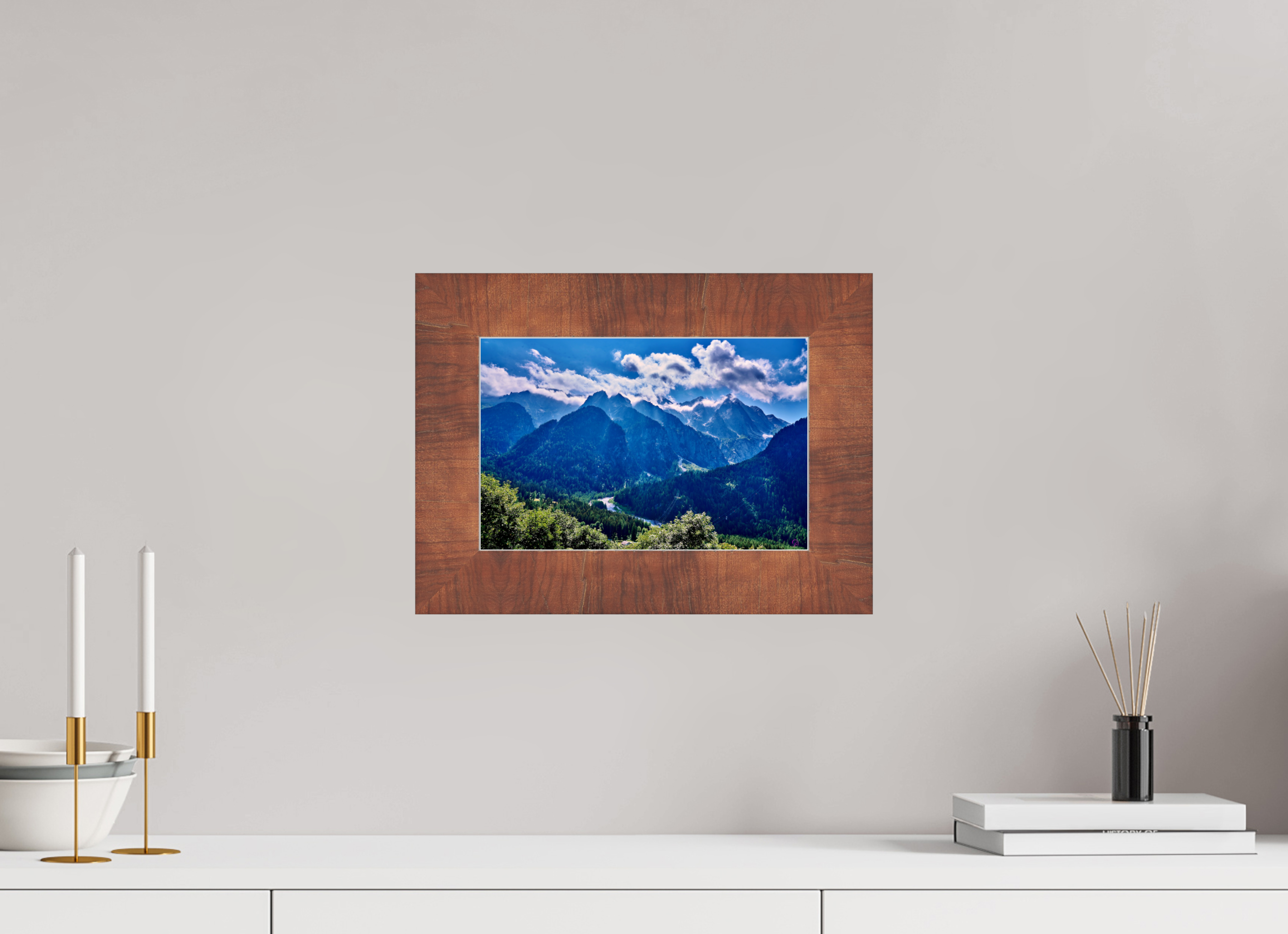 30 x 20 cm, Acryl,Holzrahmen braun Val Bregaglia 2