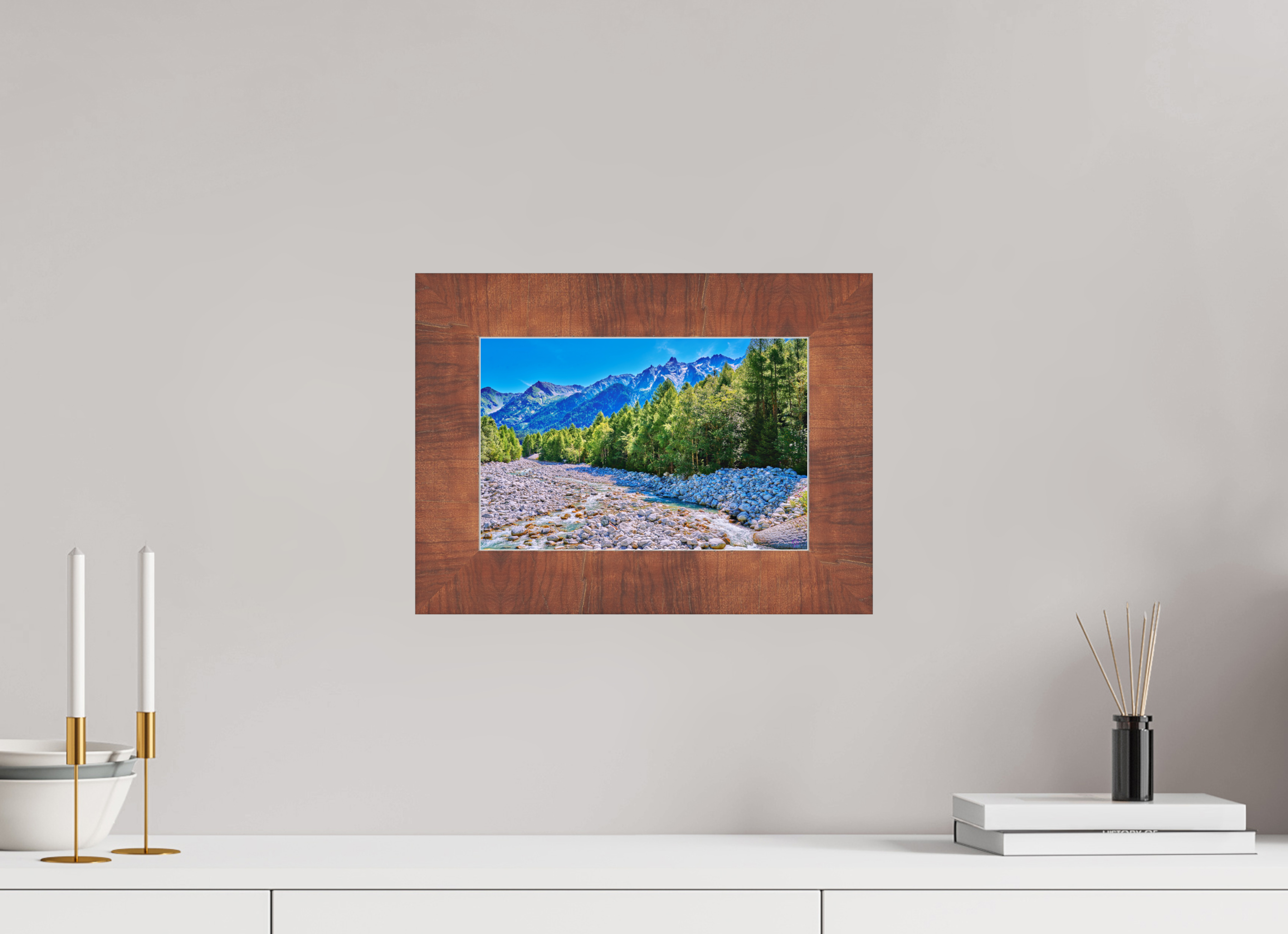 30 x 20 cm, Acryl,Holzrahmen braun Val Bregaglia 1