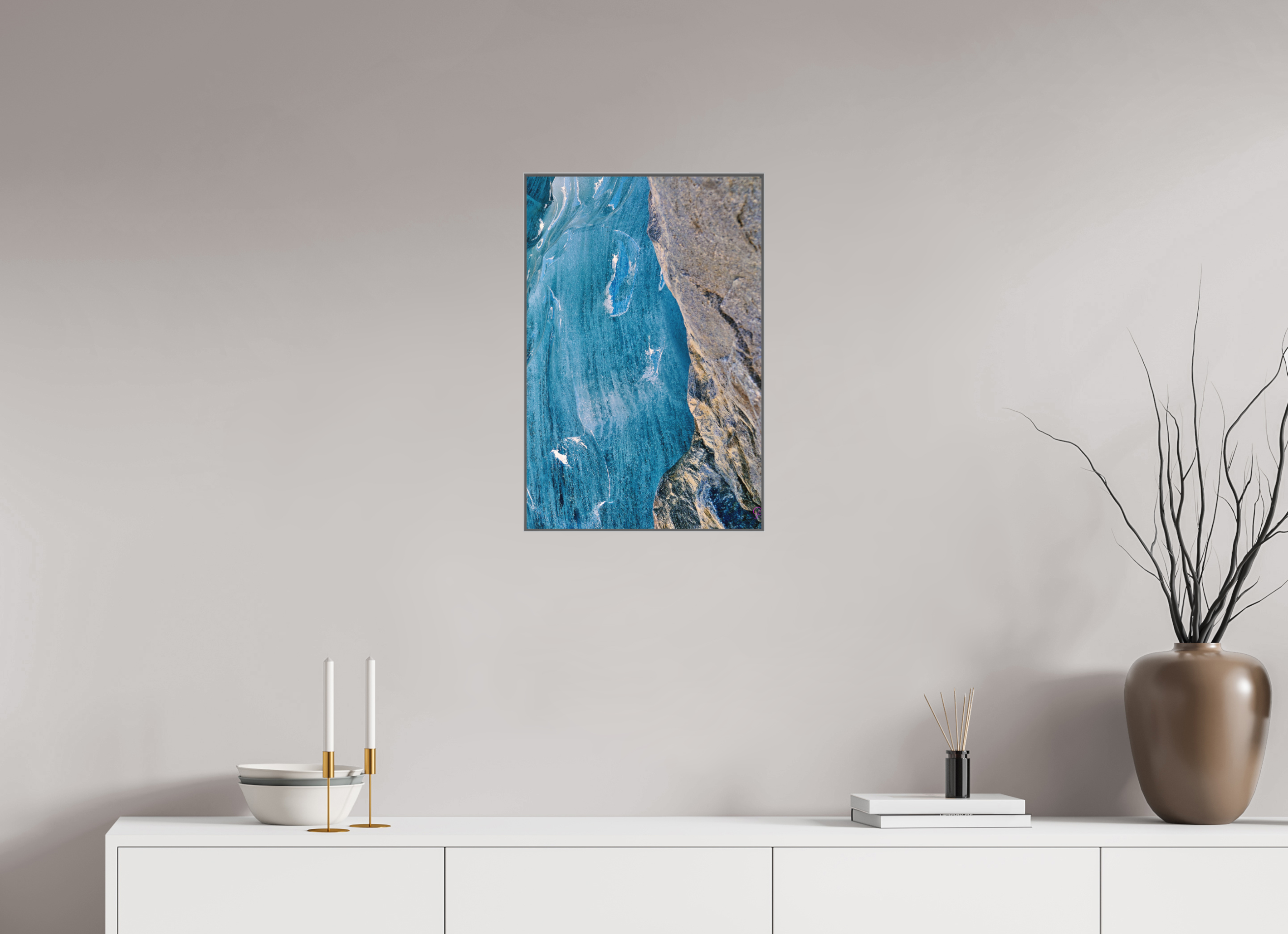 40 x 60 cm, Fine Art Box aquarell Papier,alu rahmen Morteratsch 6