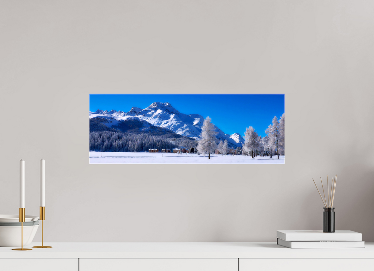 57.5 x 20 cm, Fotoleinwand glänzend ohne Rahmen Sils Panorama 33