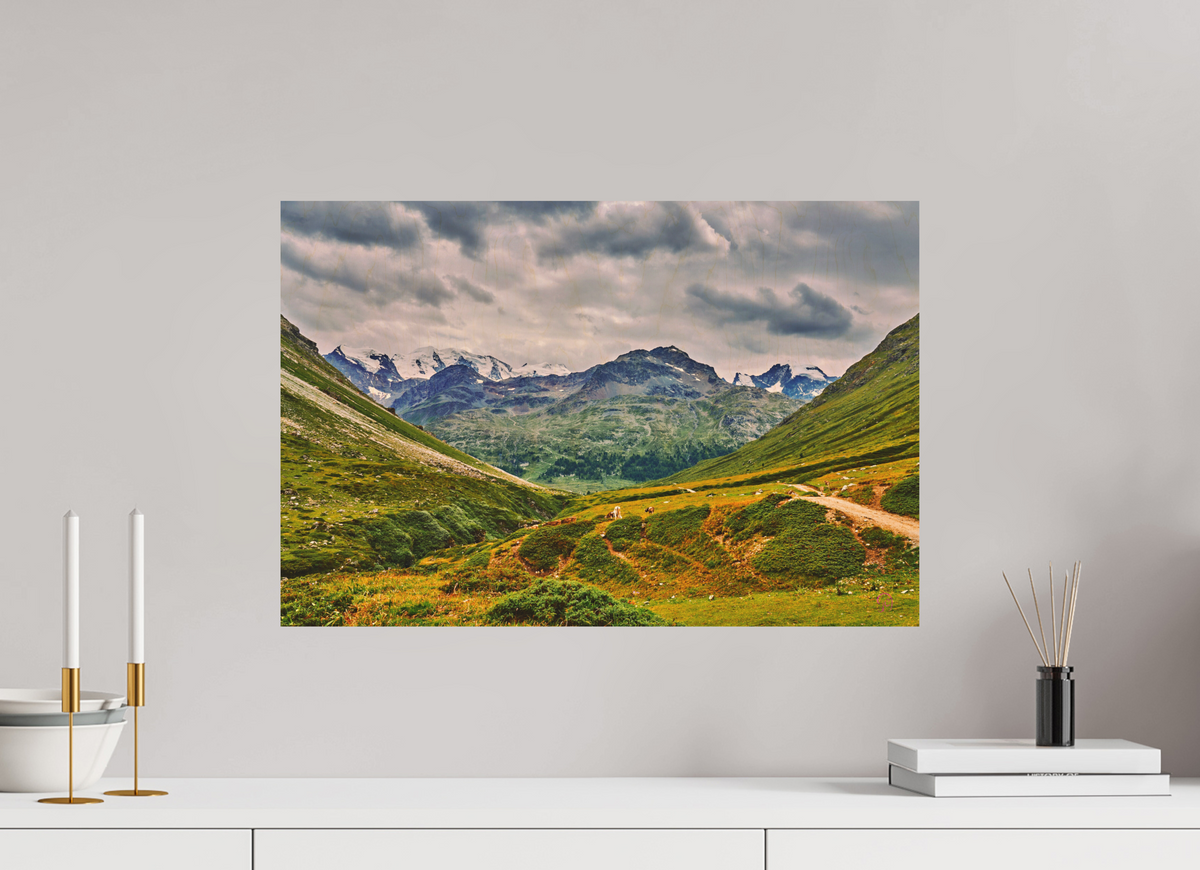 60 x 40 cm, Druck auf Holz Diavolezza 2