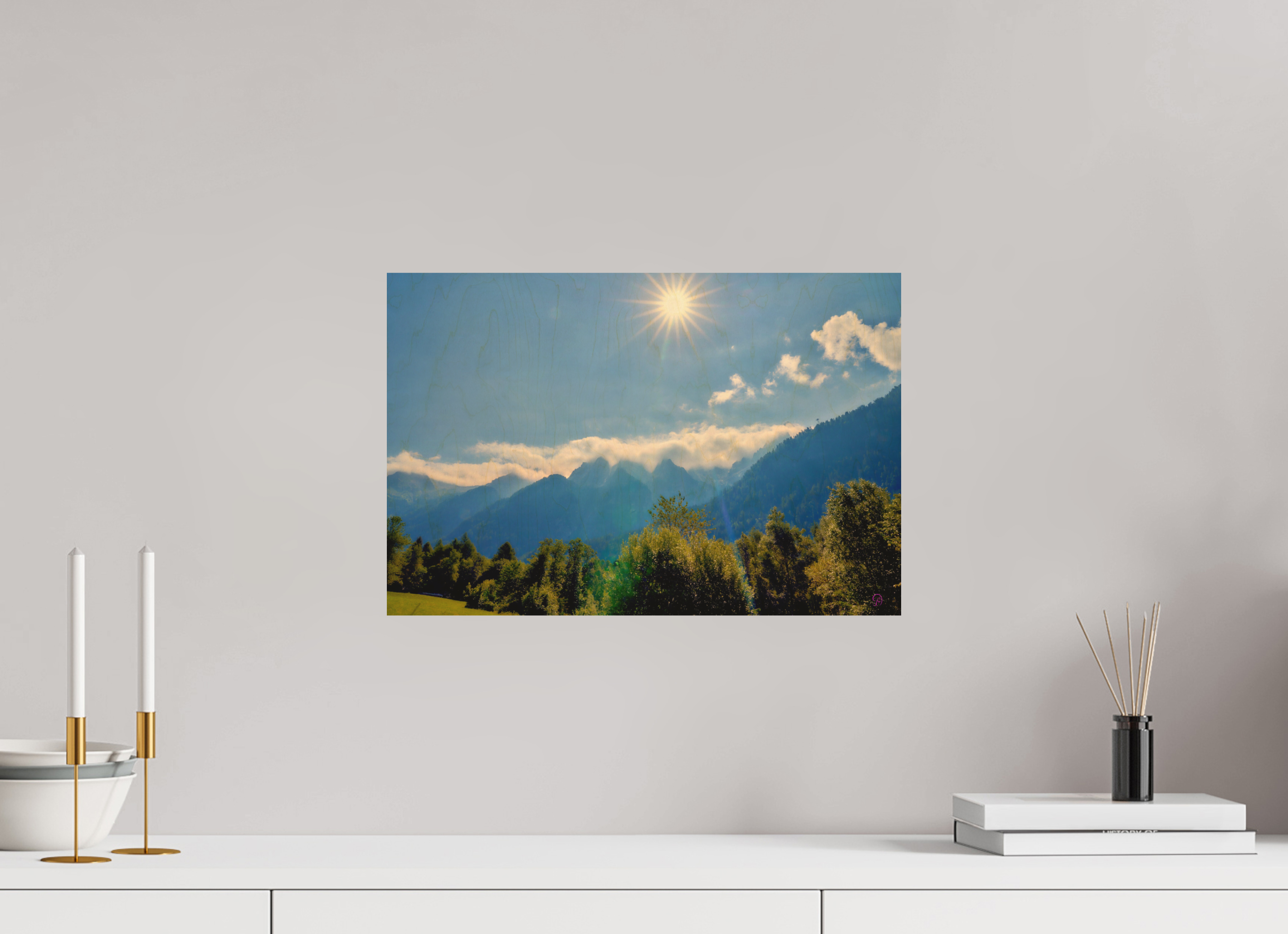 45 x 30 cm, Druck auf Holz Val Bregaglia 3