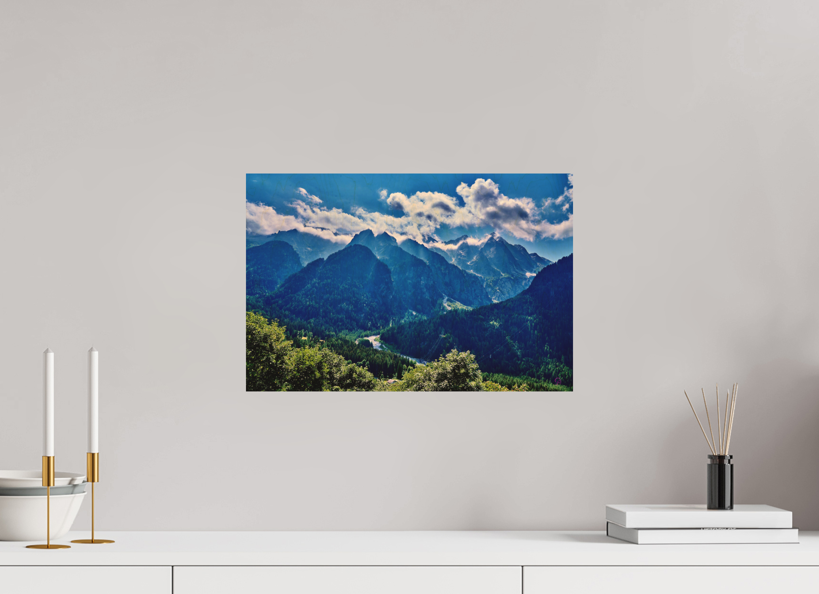 45 x 30 cm, Druck auf Holz Val Bregaglia 2