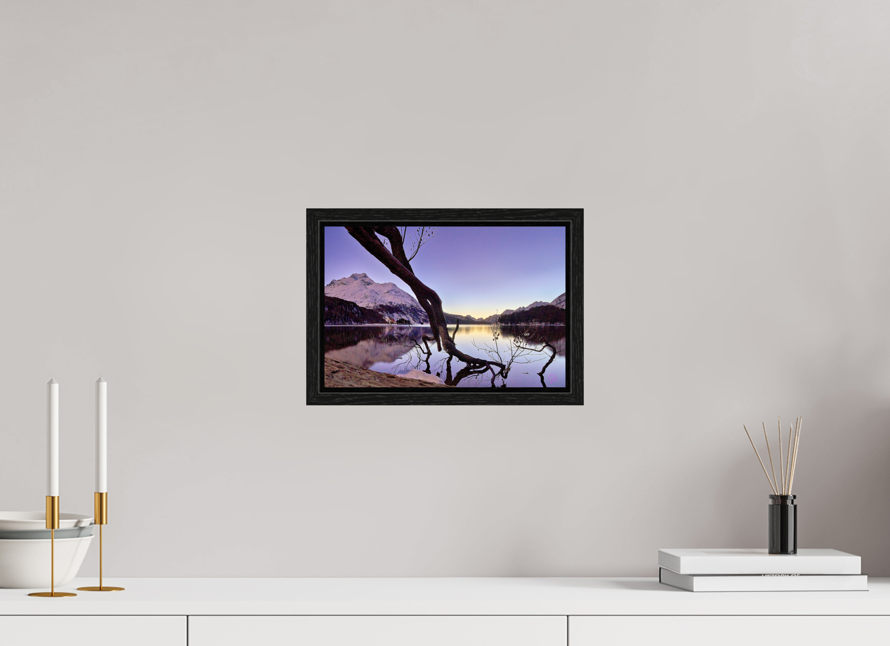 30 x 20 cm, Floating frame Eiche schwarz Sils 18