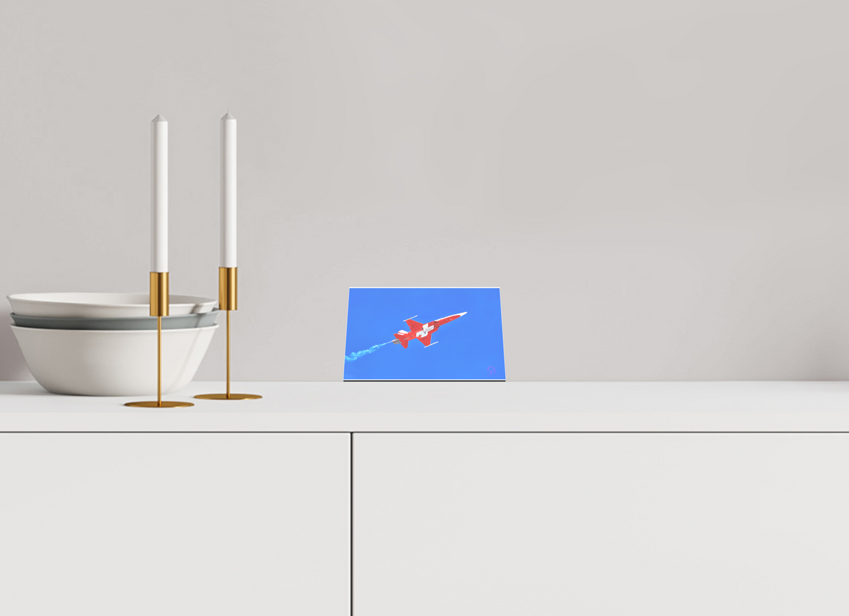 15 x 10 cm, Acrylglas Aufsteller kleines Format Patrouille Suisse 4