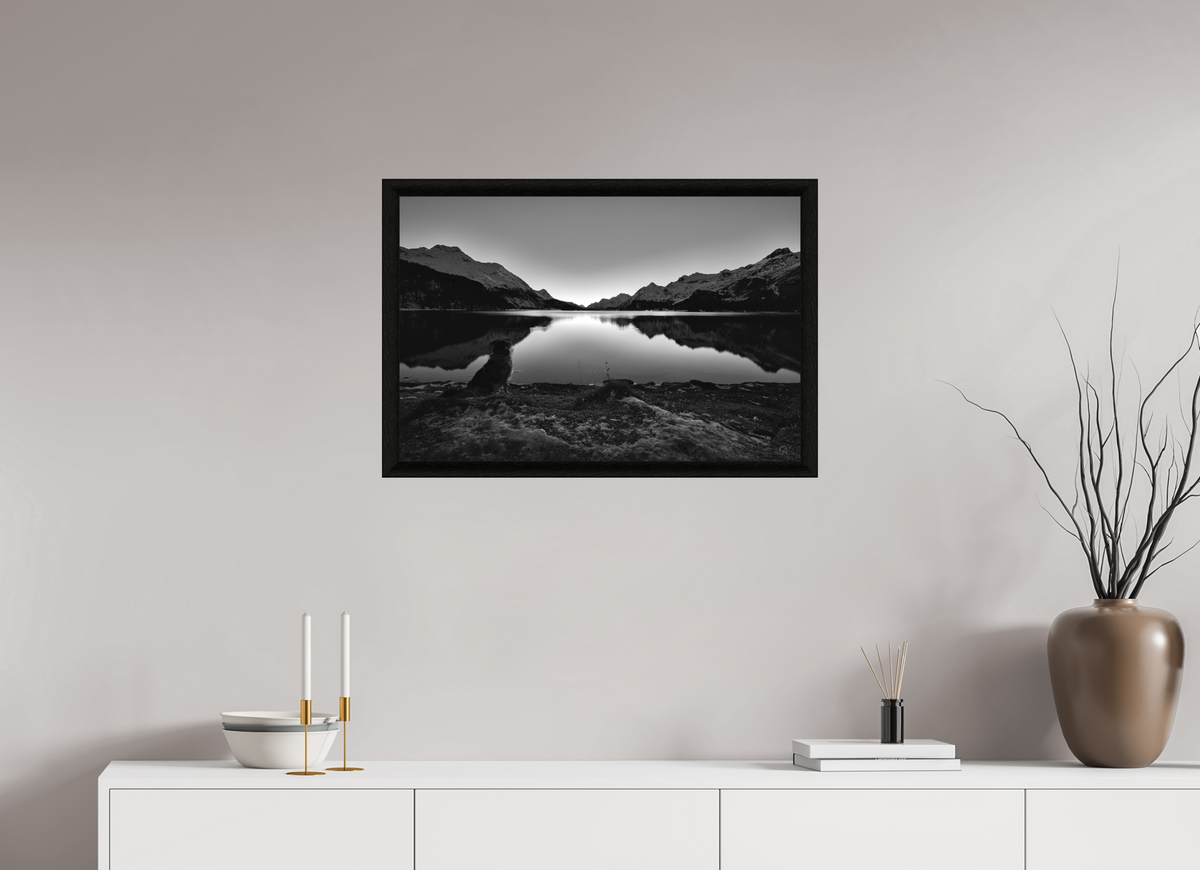 75 x 50 cm, BW Ebenholzrahmen schwarz Sils 16