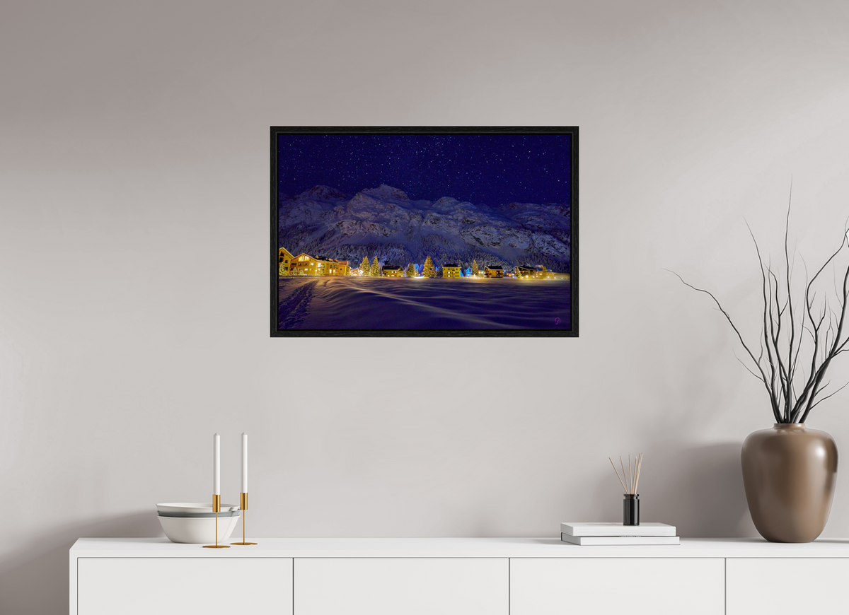 75 x 50 cm, Floating frame Eiche schwarz Sils 27
