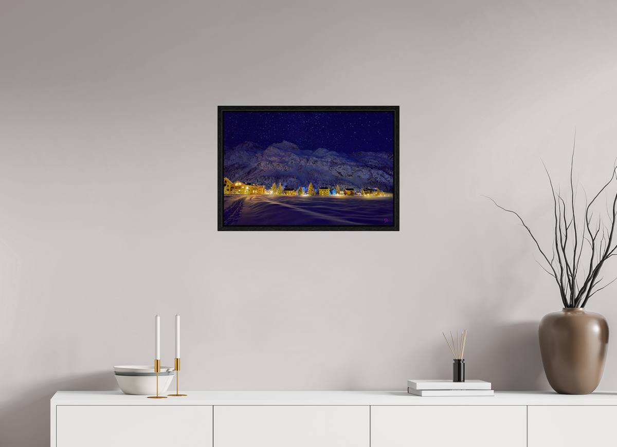 60 x 40 cm, Floating frame Eiche schwarz Sils 27