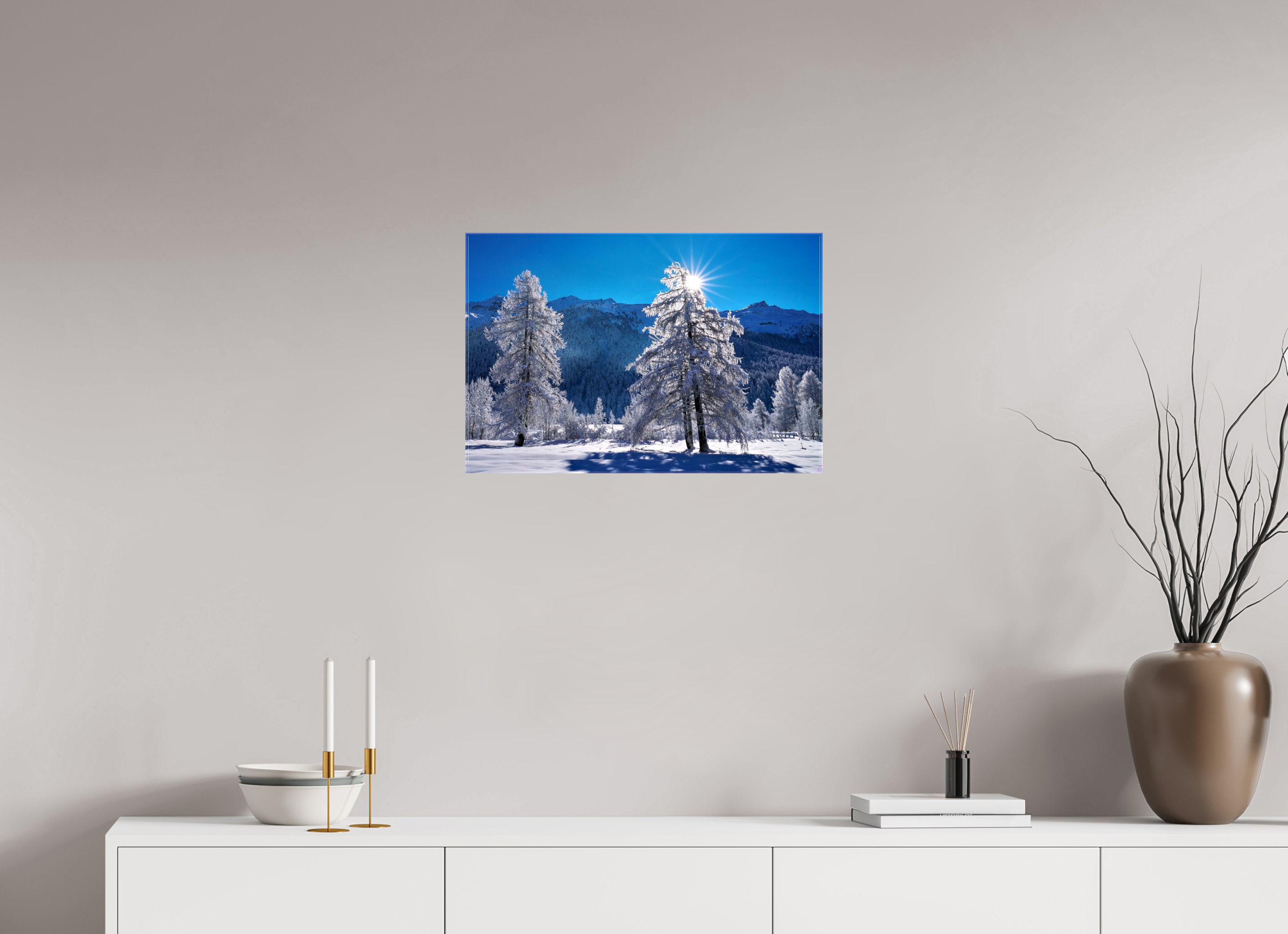 60 x 40 cm, Fotoleinwand glänzend ohne Rahmen Sils 32