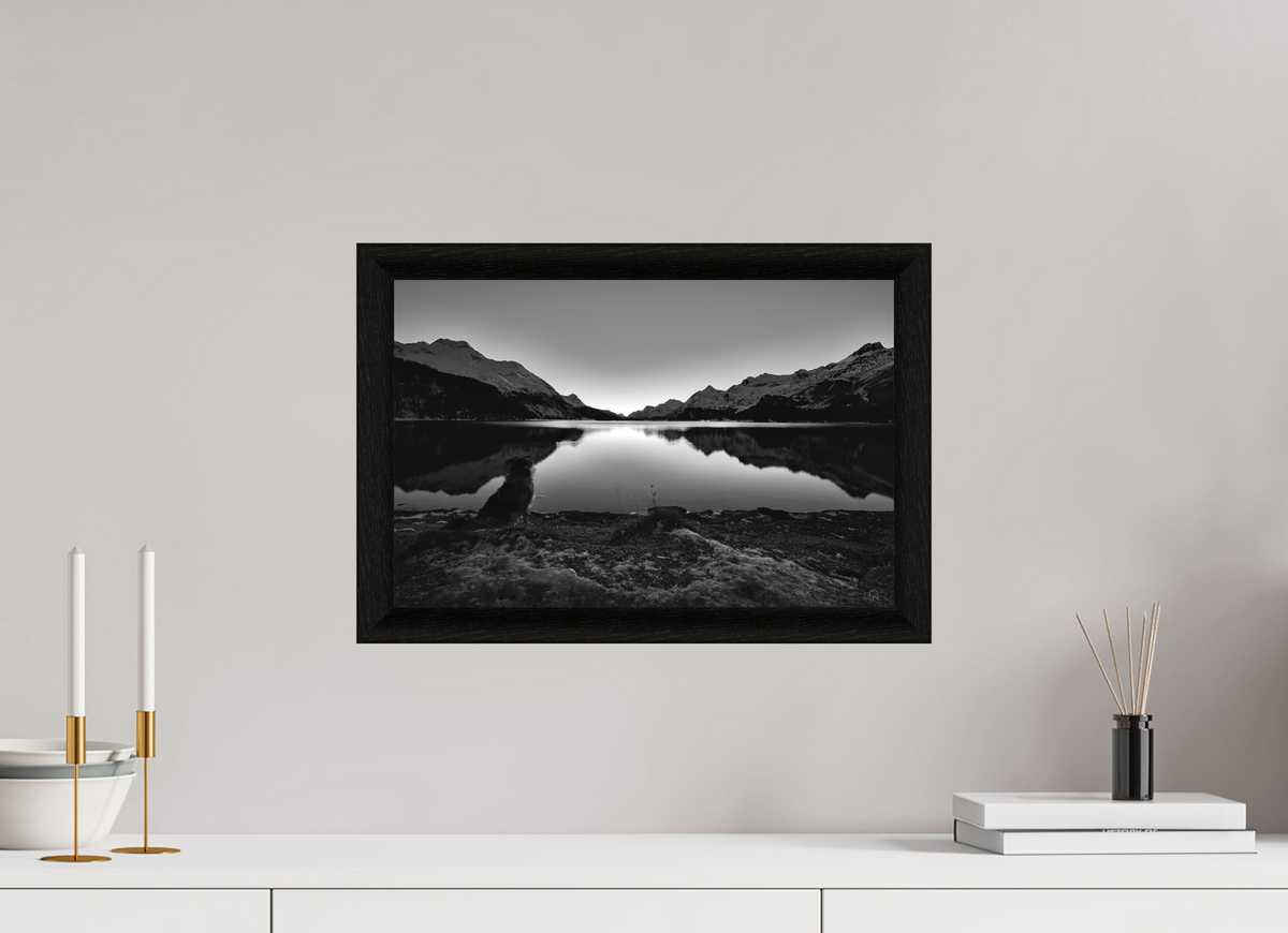 45 x 30 cm, BW Ebenholzrahmen schwarz Sils 16