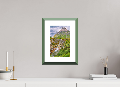 20 x 30 cm, Alu dibond, Rahmen grün, 5cm weissrand Diavolezza 10