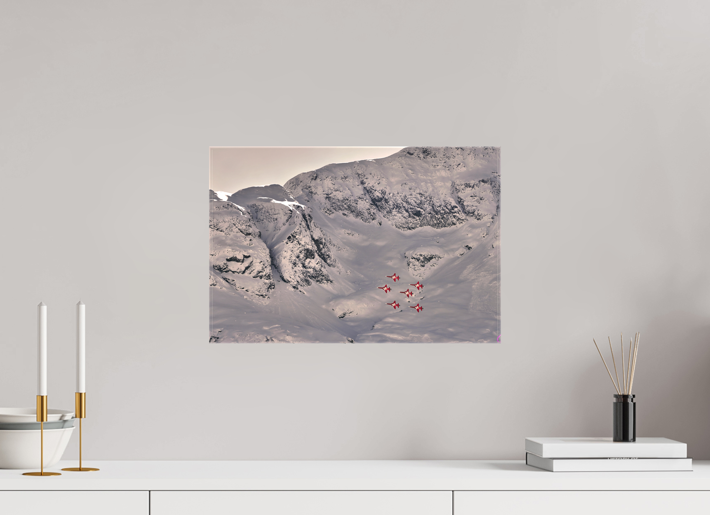 45 x 30 cm, Fotoleinwand glänzend ohne Rahmen Patrouille Suisse 7