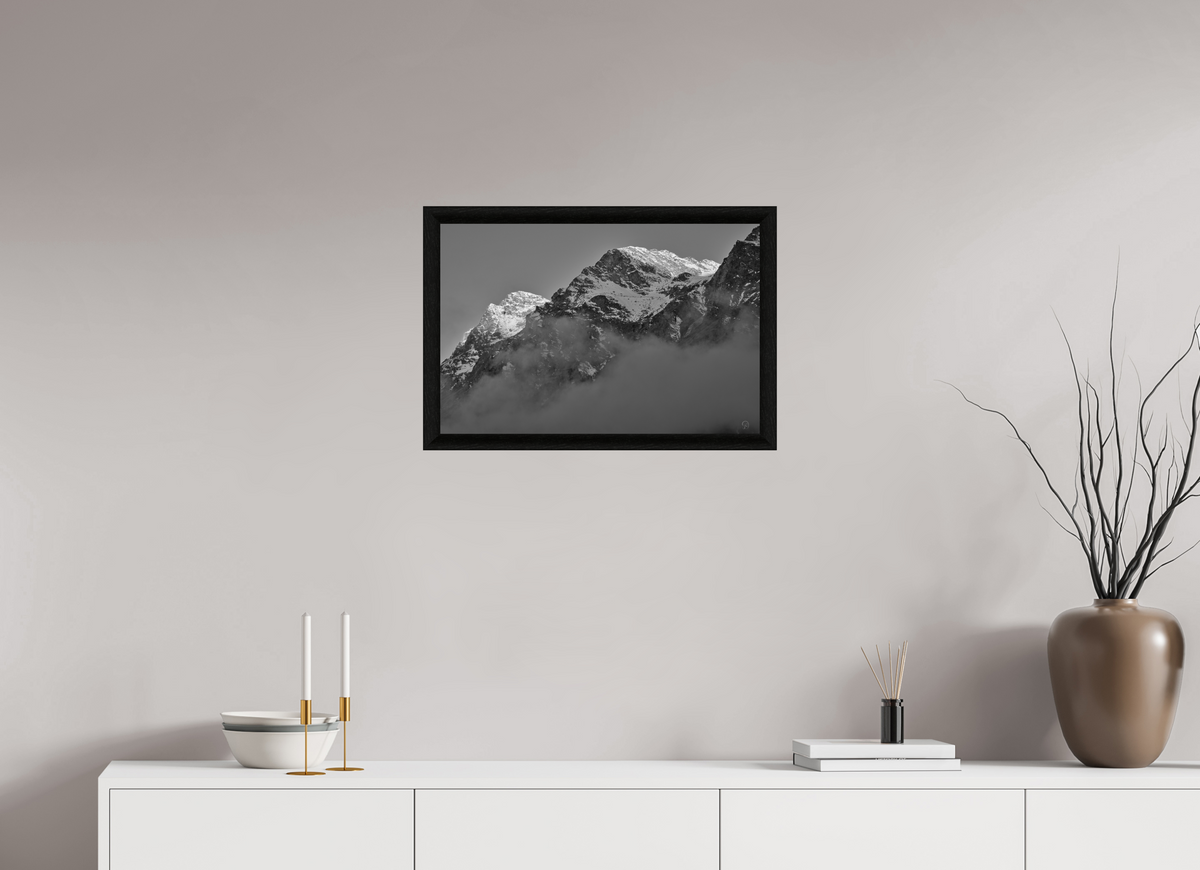 60 x 40 cm, BW Ebenholzrahmen schwarz Sils 25