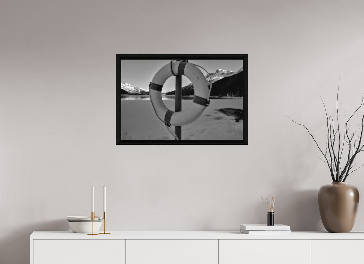 75 x 50 cm, BW Ebenholzrahmen schwarz Sils 3
