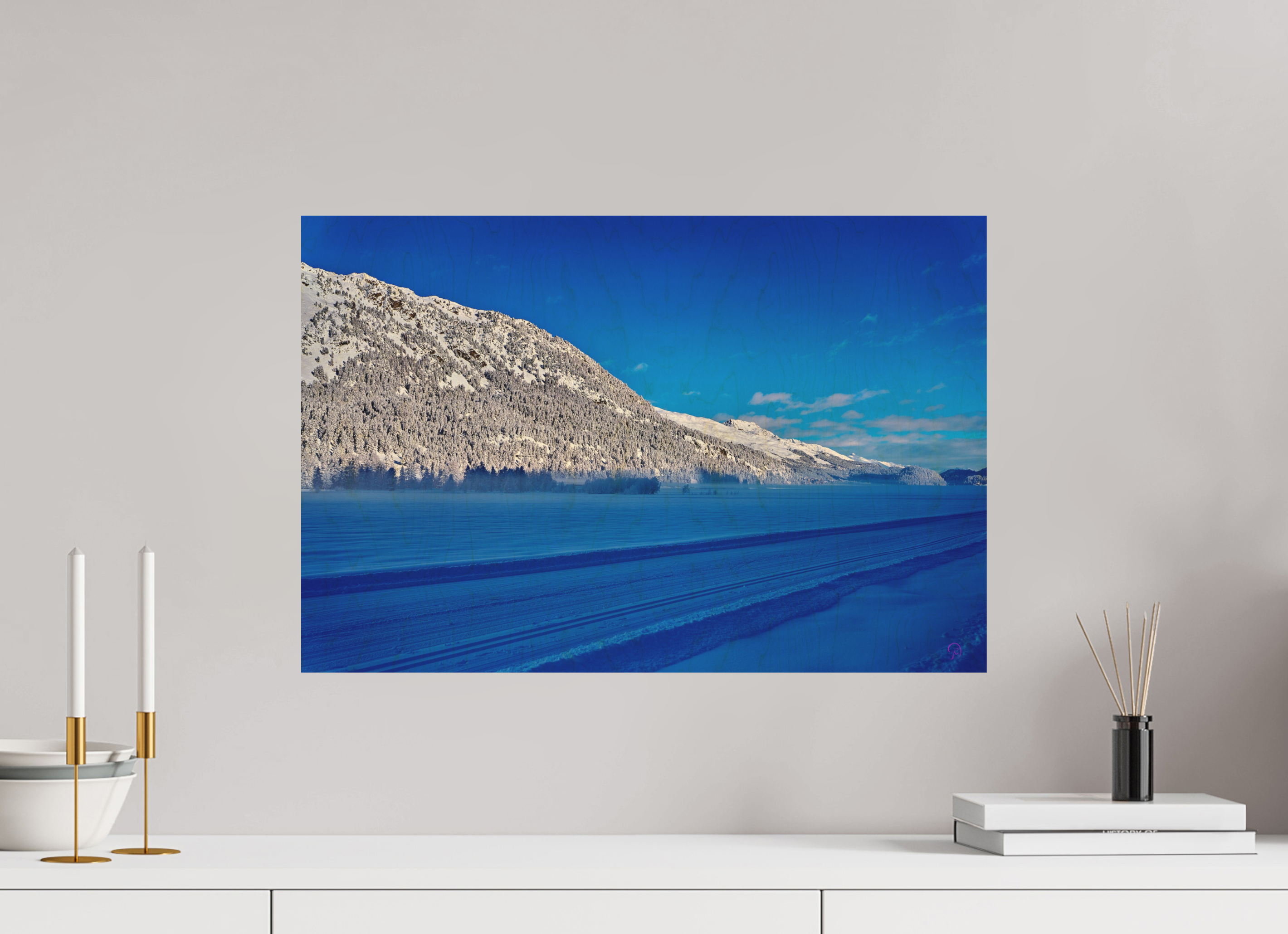 60 x 40 cm, Druck auf Holz Sils 29