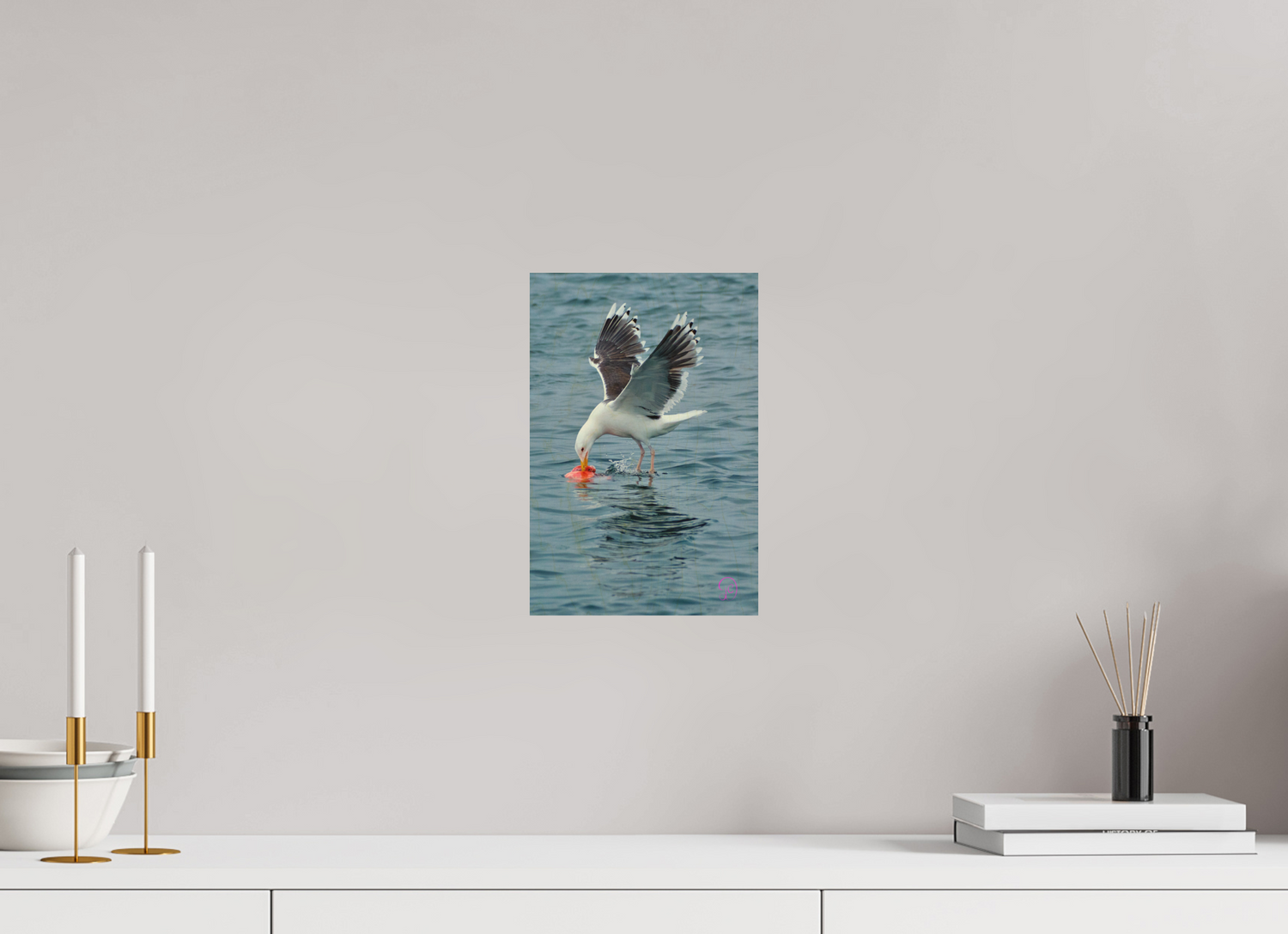 20 x 30 cm, Druck auf Holz Seagull 2