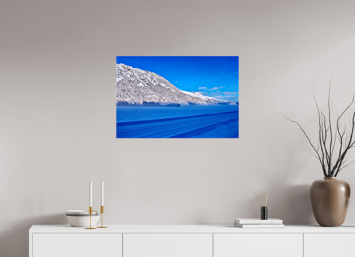 75 x 50 cm, Fotoleinwand glänzend ohne Rahmen Sils 29