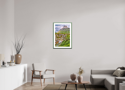 50 x 75 cm, Alu dibond, Rahmen grün, 5cm weissrand Diavolezza 10