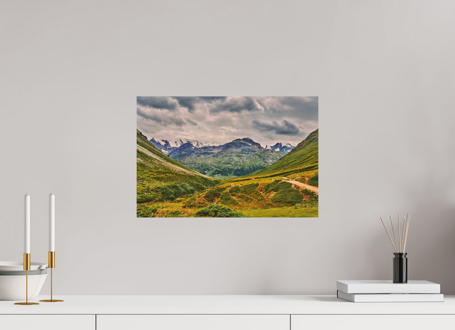 45 x 30 cm, Druck auf Holz Diavolezza 2
