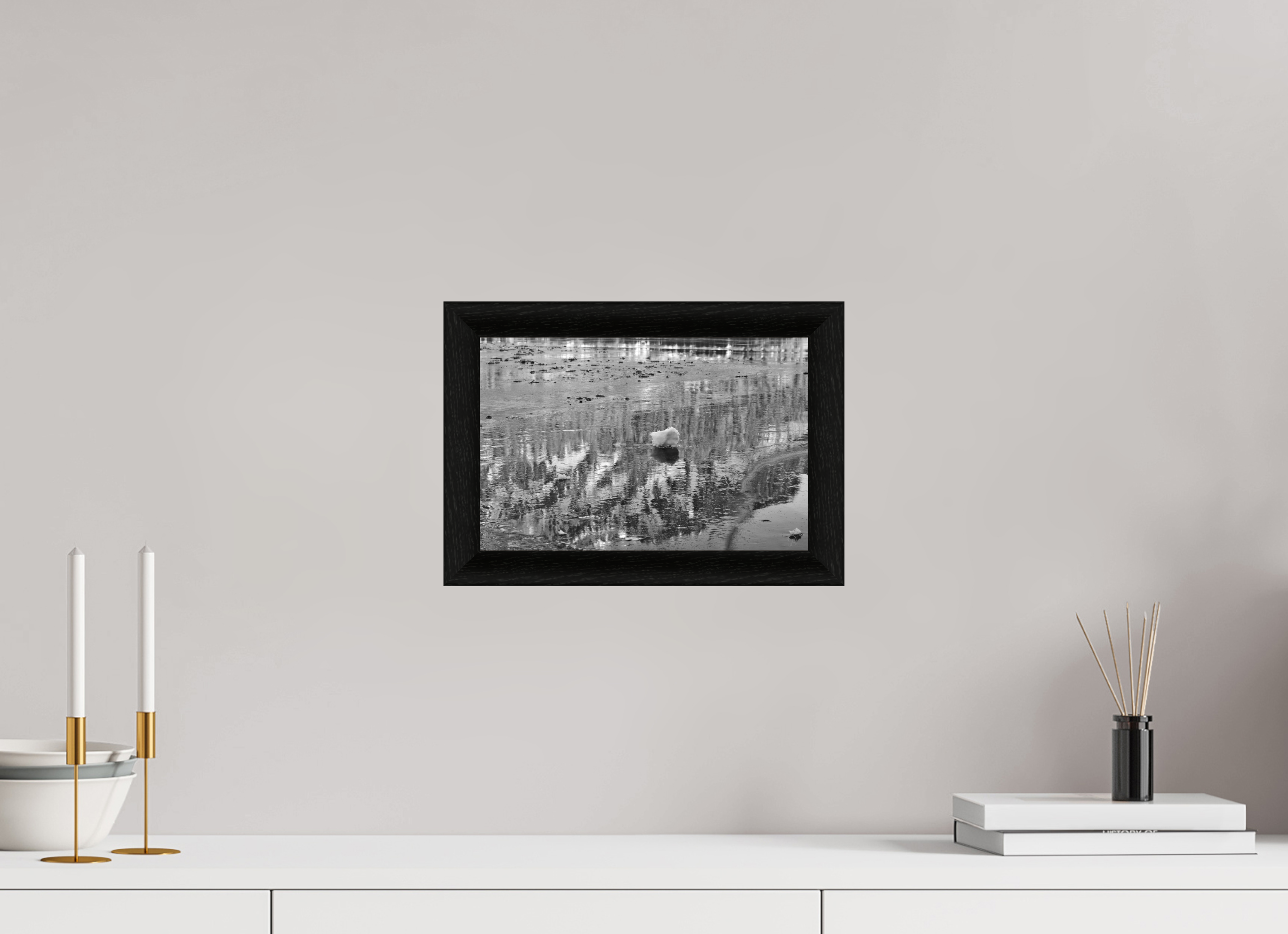 30 x 20 cm, BW Ebenholzrahmen schwarz Sils 5