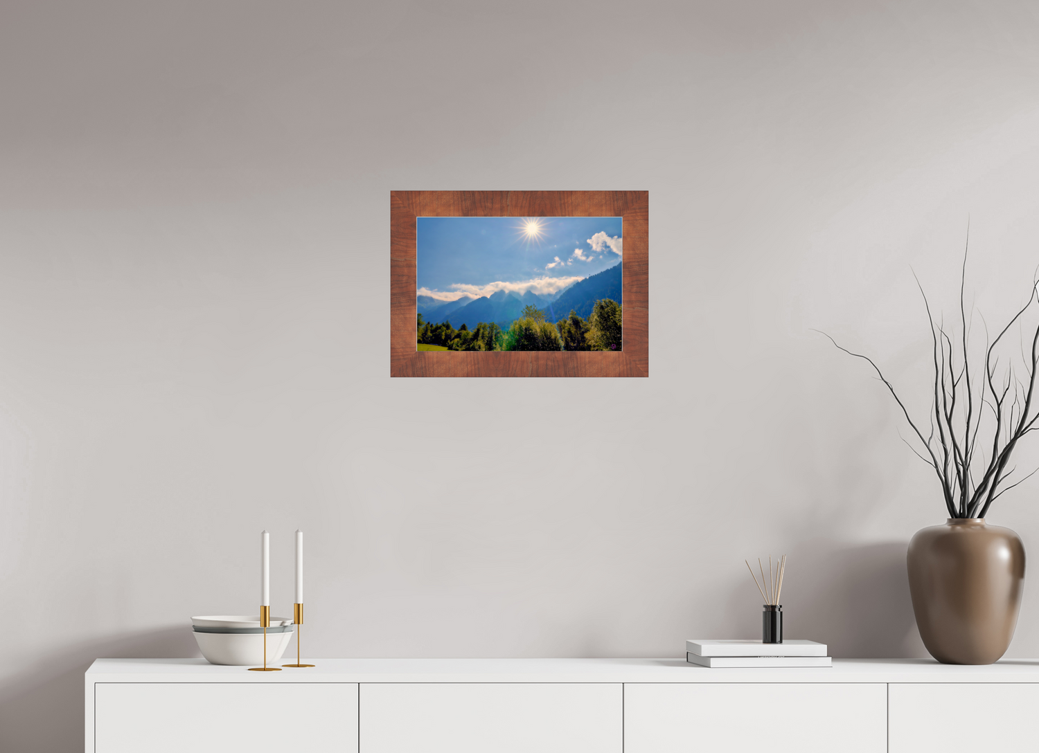 45 x 30 cm, Acryl,Holzrahmen braun Val Bregaglia 3