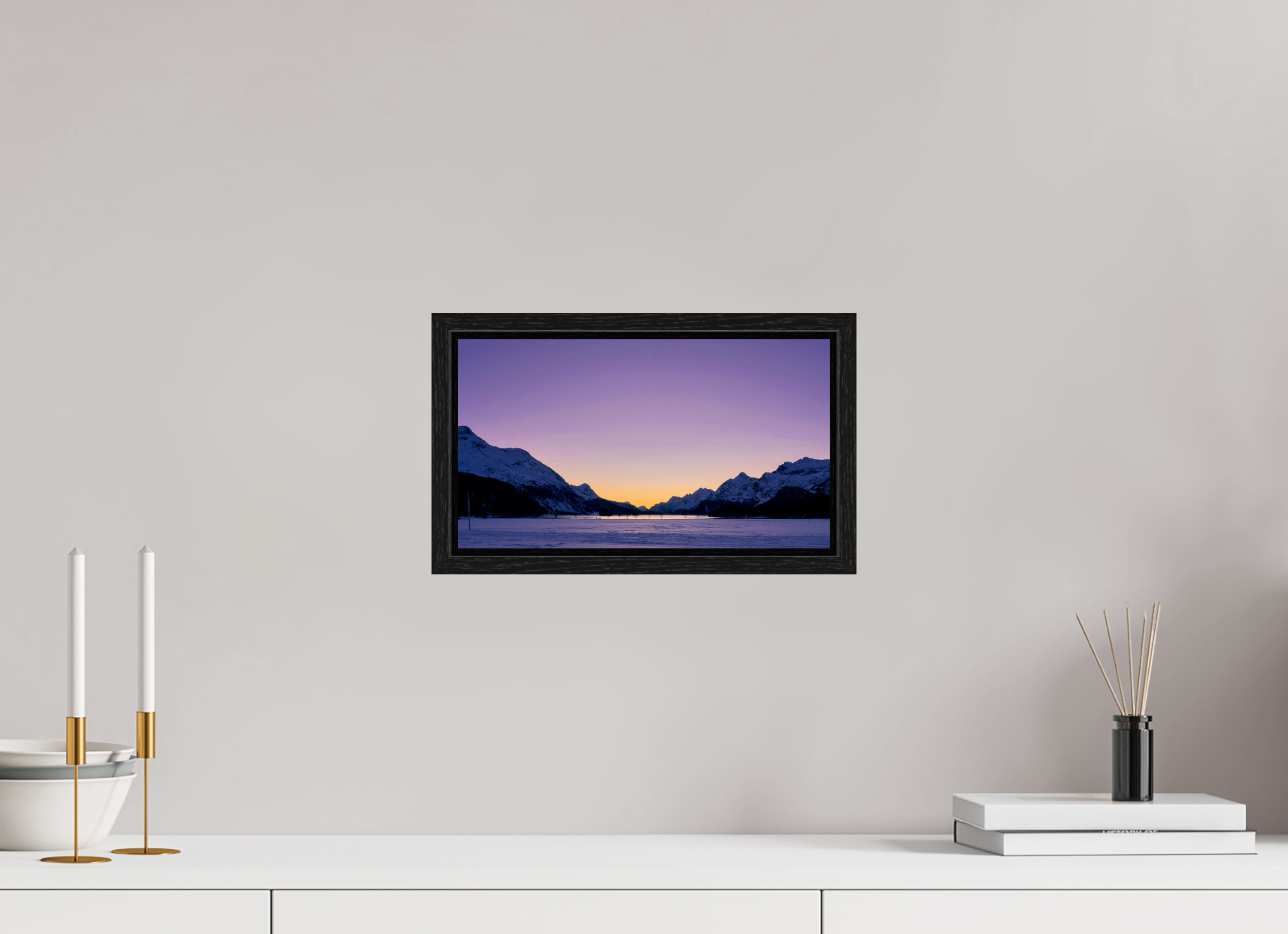 32 x 18 cm, Floating frame Eiche schwarz Sils 14