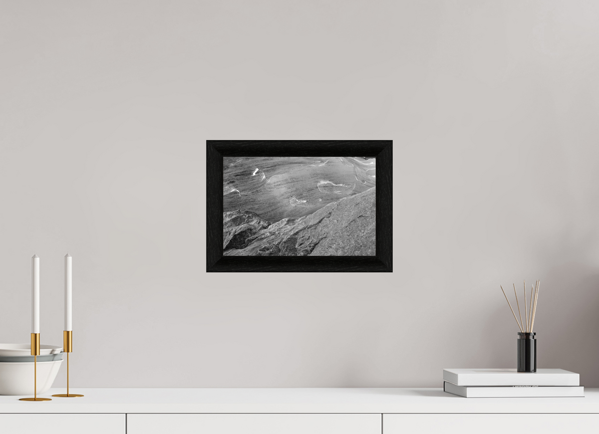 30 x 20 cm, BW Ebenholzrahmen schwarz Morteratsch 7