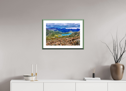 60 x 40 cm, Alu dibond, Rahmen grün, 5cm weissrand Diavolezza 7