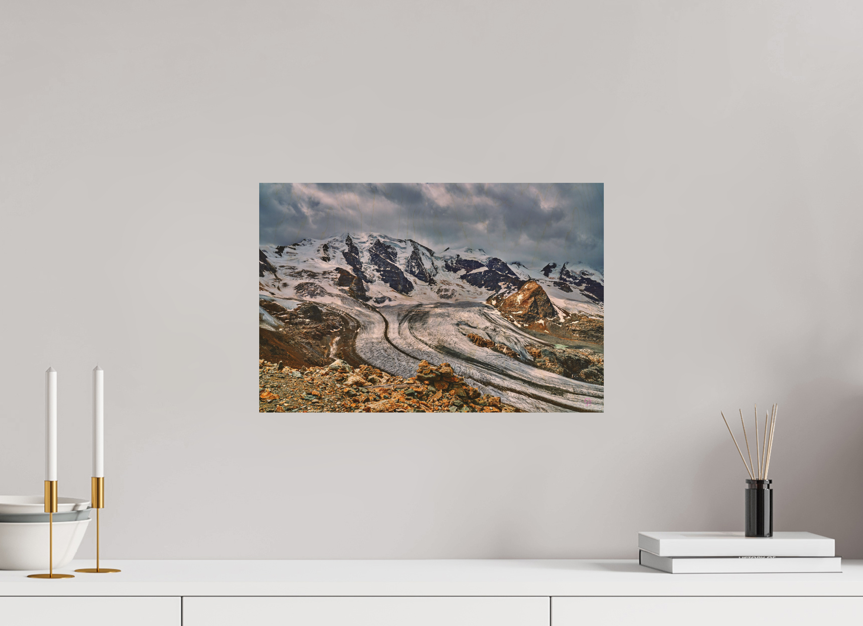 45 x 30 cm, Druck auf Holz Diavolezza 4