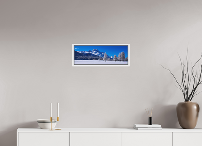 57.5 x 20 cm, Pigmentdruck,Acryl,Schattenrahmen weiss Sils Panorama 33