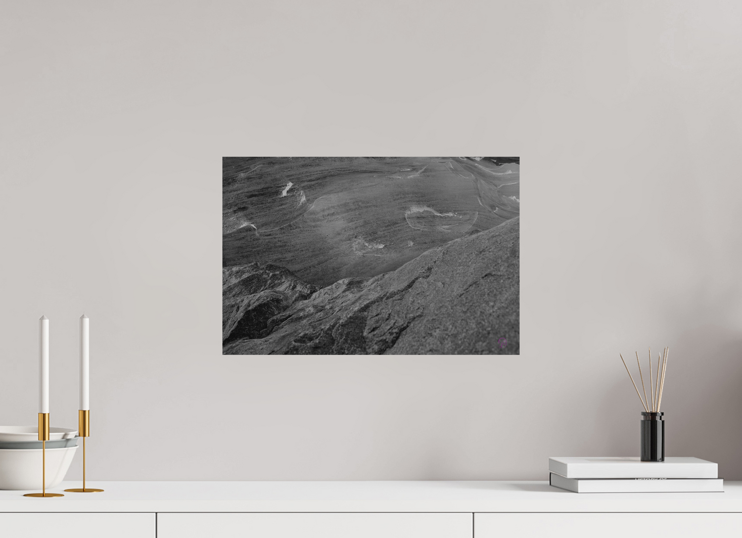 45 x 30 cm, BW Alu Dibond ohne Rahmen Morteratsch 7