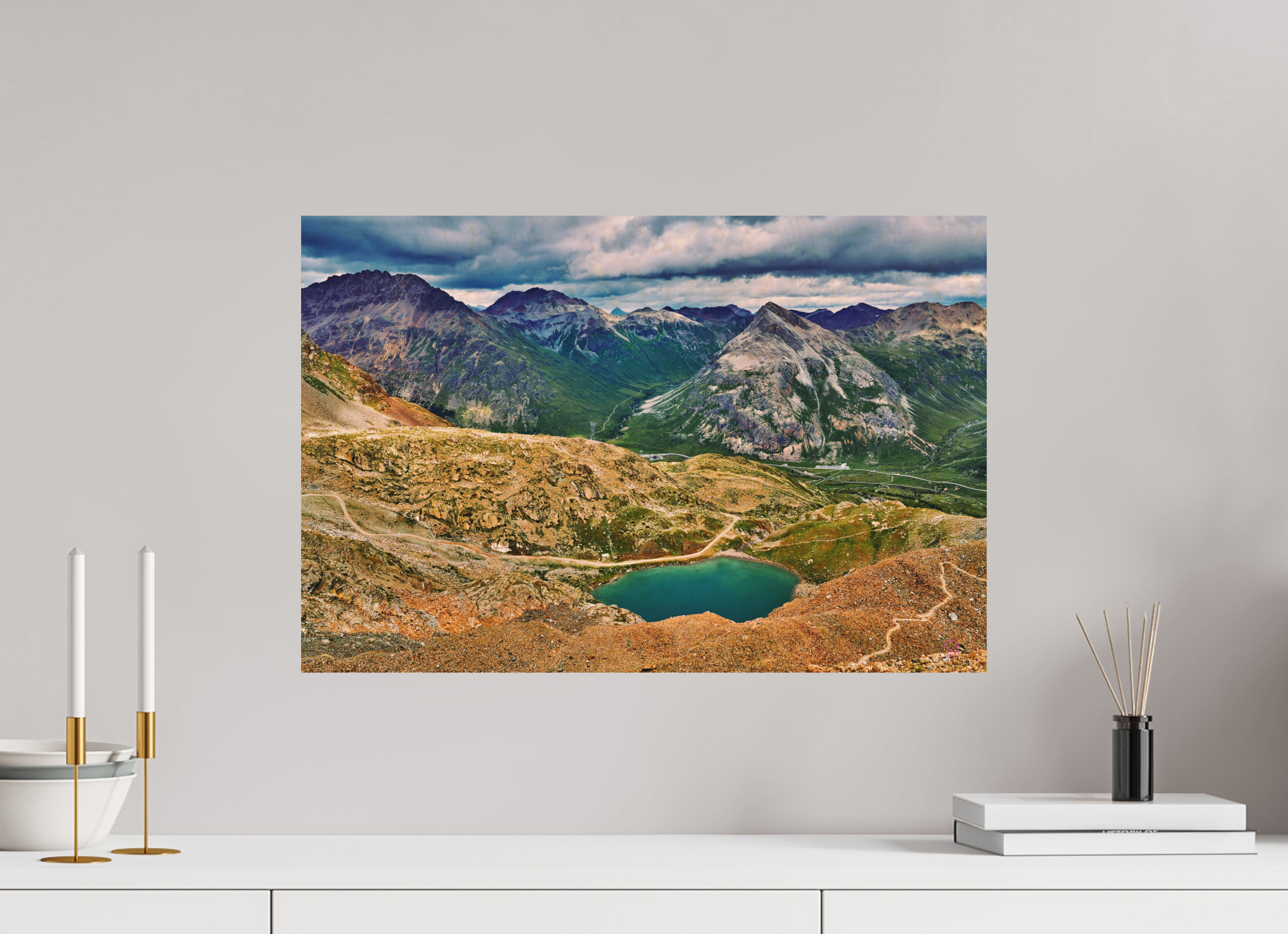 60 x 40 cm, Druck auf Holz Diavolezza 6
