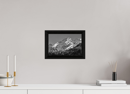 30 x 20 cm, BW Ebenholzrahmen schwarz Morteratsch 1