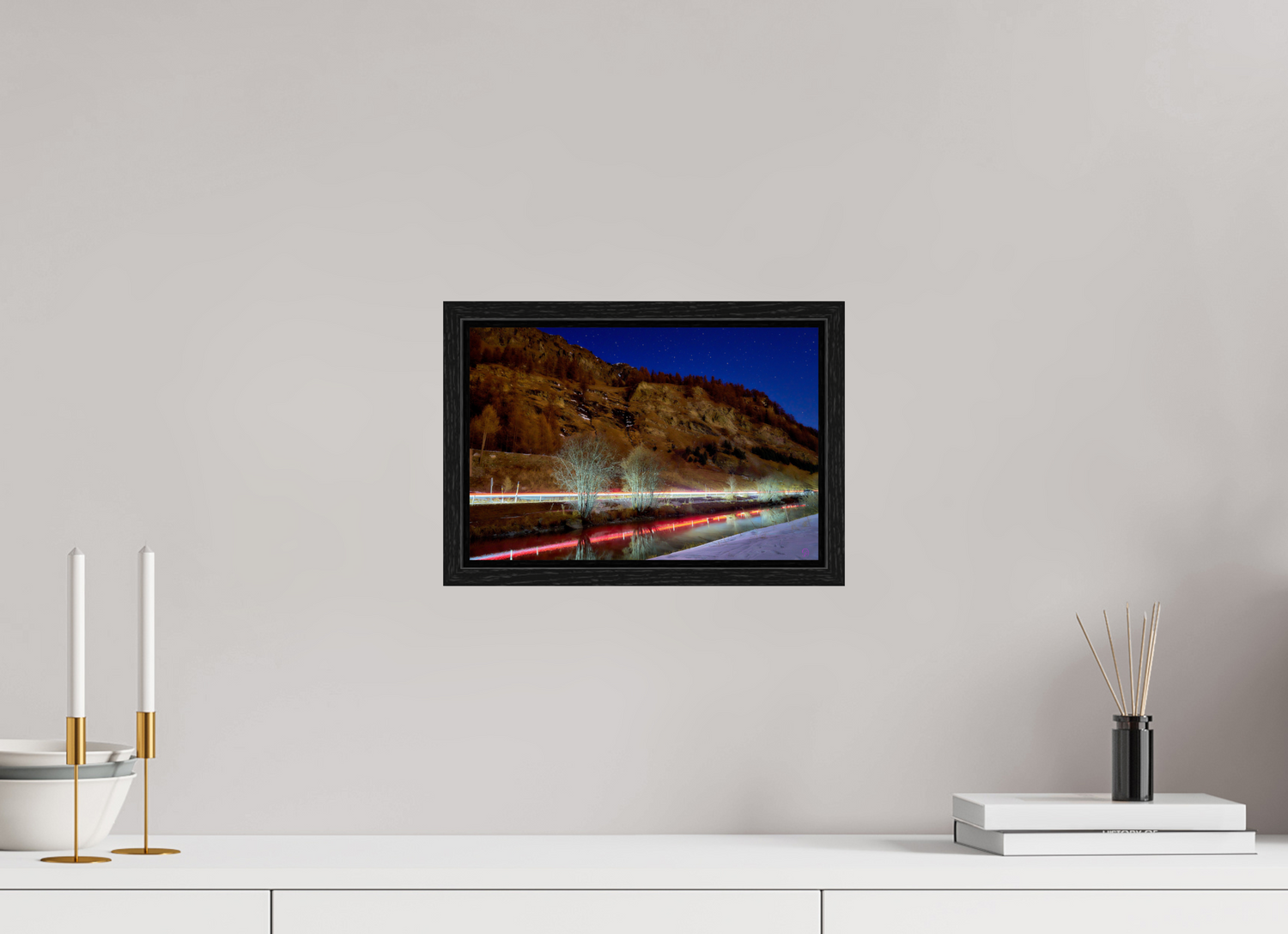 30 x 20 cm, Floating frame Eiche schwarz Sils 24