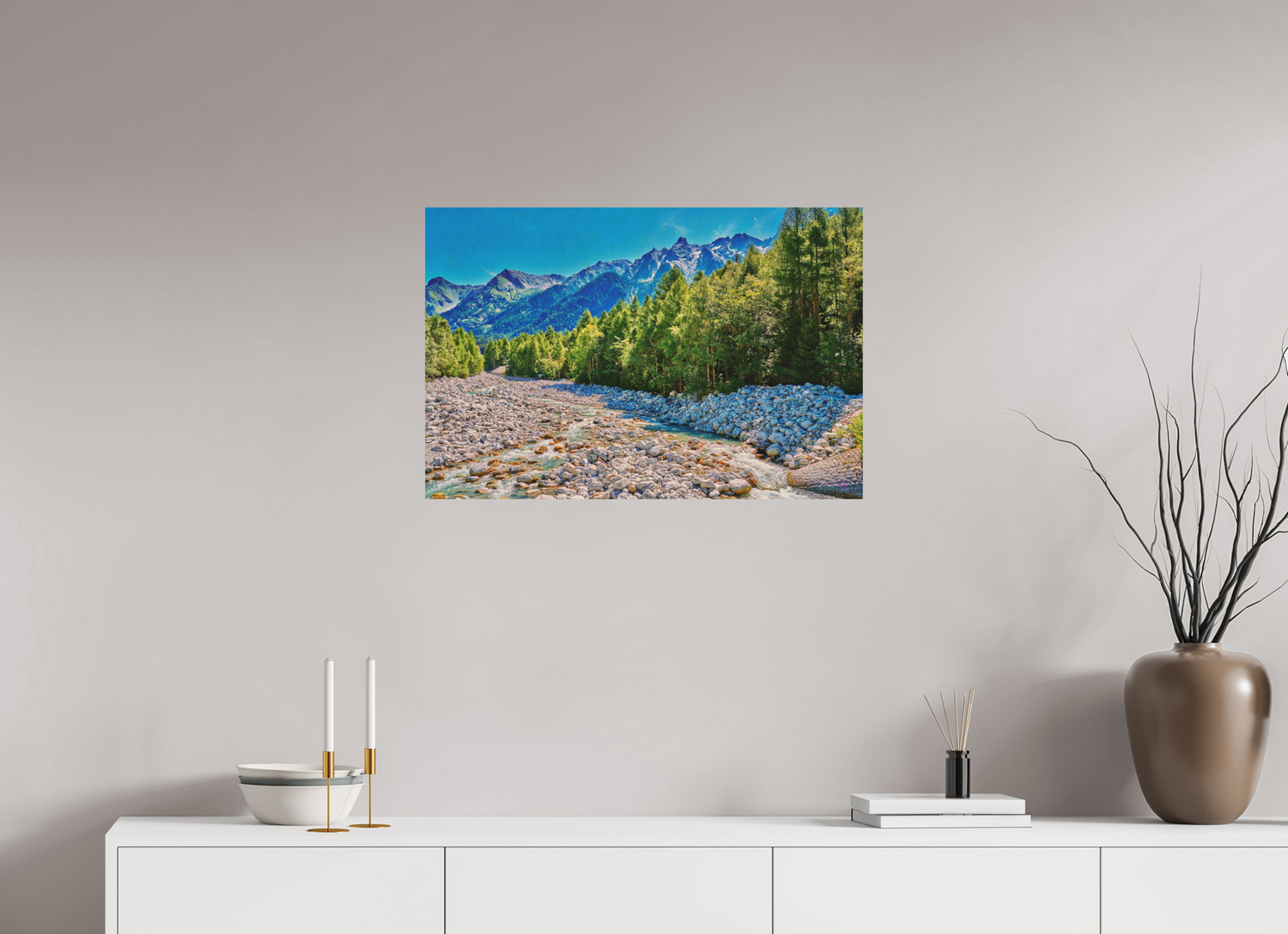 75 x 50 cm, Druck auf Holz Val Bregaglia 1