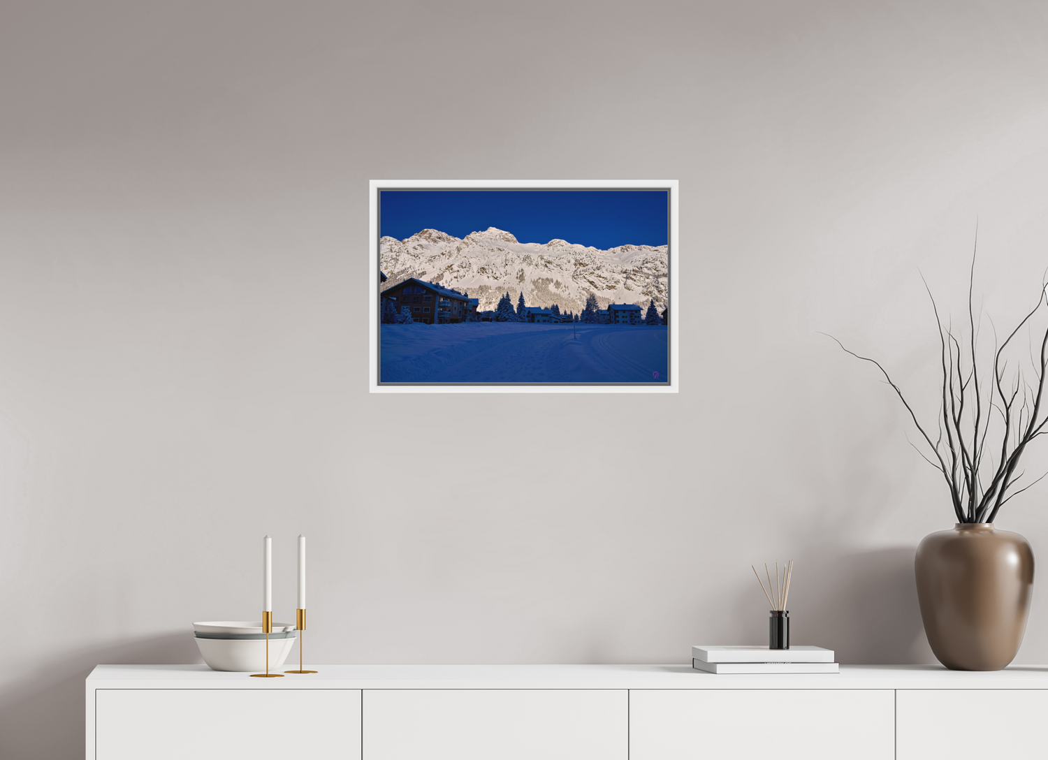 60 x 40 cm, Pigmentdruck,Acryl,Schattenrahmen weiss Sils 28
