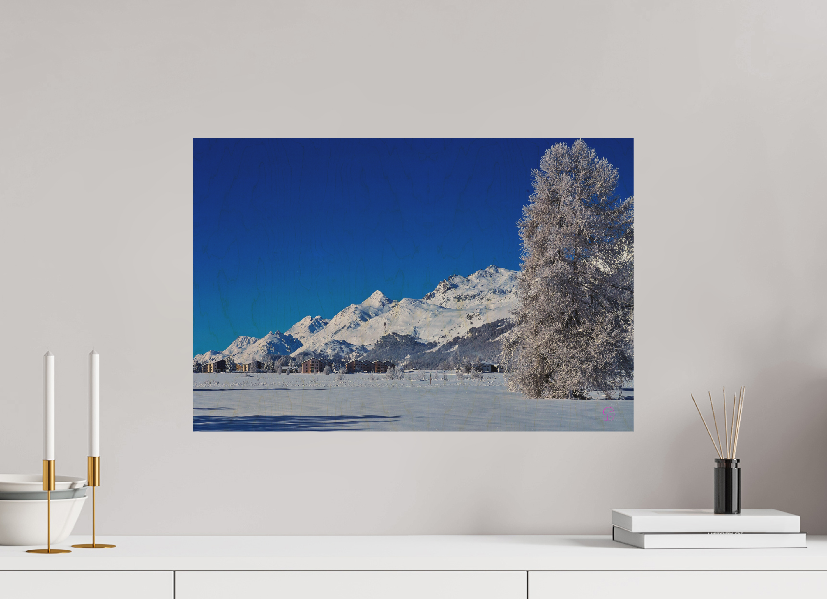 60 x 40 cm, Druck auf Holz Sils 31