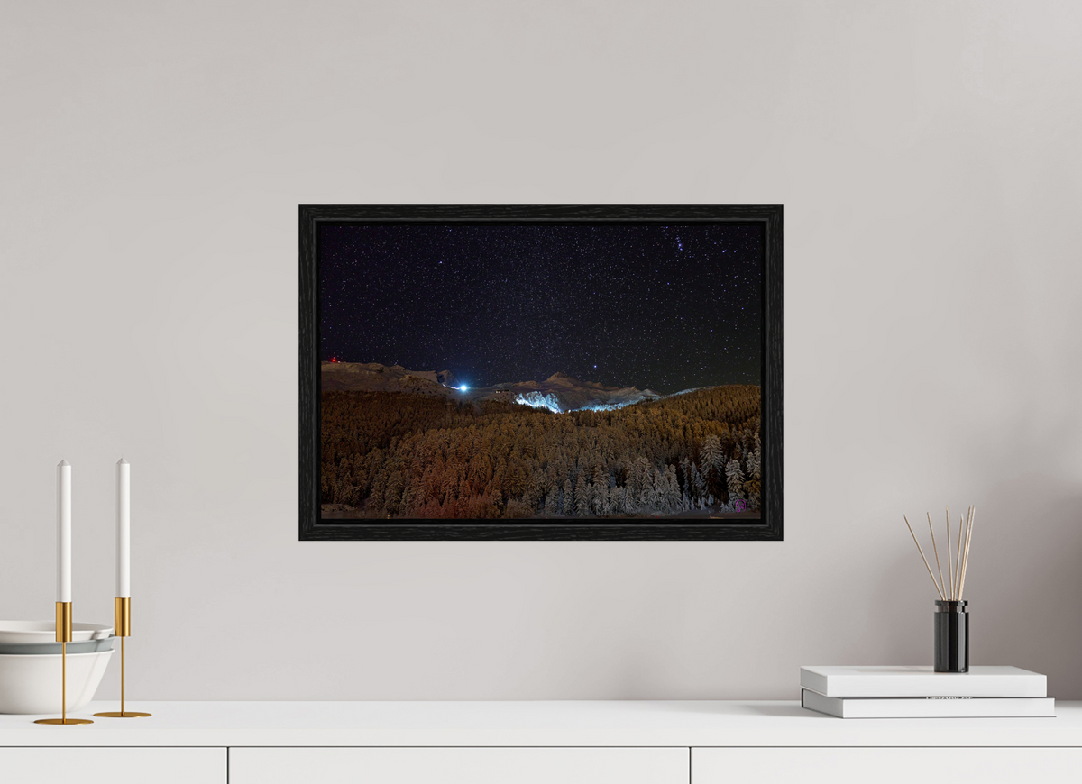 45 x 30 cm, Floating frame Eiche schwarz Sils 26