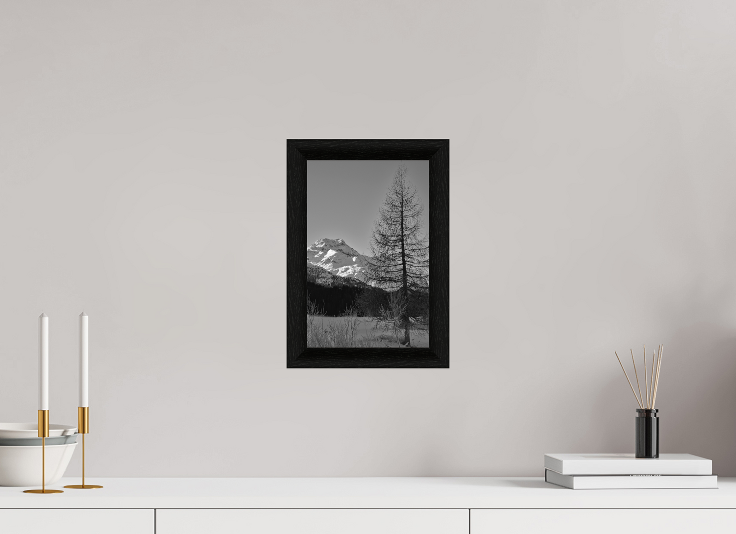 20 x 30 cm, BW Ebenholzrahmen schwarz Sils 9