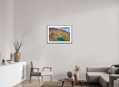 75 x 50 cm, Alu dibond, Rahmen grün, 5cm weissrand Diavolezza 8