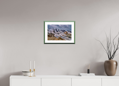 45 x 30 cm, Alu dibond, Rahmen grün, 5cm weissrand Diavolezza 4